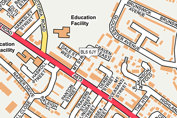 BL6 6JY map - OS OpenMap – Local (Ordnance Survey)