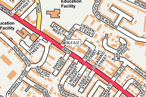 BL6 6JZ map - OS OpenMap – Local (Ordnance Survey)