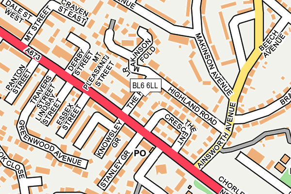 BL6 6LL map - OS OpenMap – Local (Ordnance Survey)