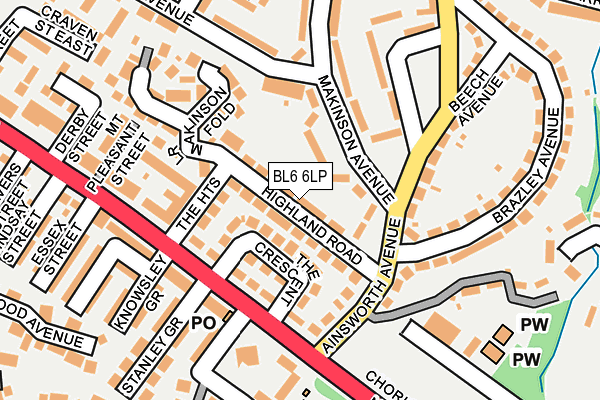 BL6 6LP map - OS OpenMap – Local (Ordnance Survey)