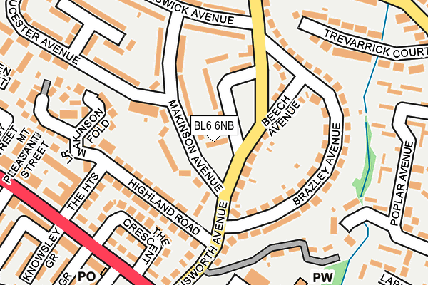 BL6 6NB map - OS OpenMap – Local (Ordnance Survey)