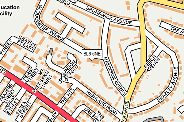 BL6 6NE map - OS OpenMap – Local (Ordnance Survey)