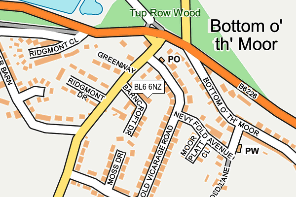 BL6 6NZ map - OS OpenMap – Local (Ordnance Survey)