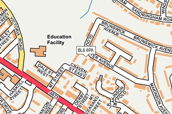 BL6 6PA map - OS OpenMap – Local (Ordnance Survey)