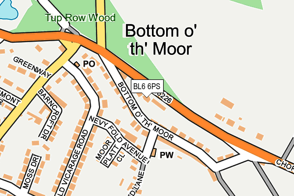 BL6 6PS map - OS OpenMap – Local (Ordnance Survey)