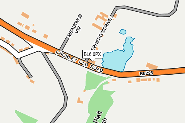 BL6 6PX map - OS OpenMap – Local (Ordnance Survey)