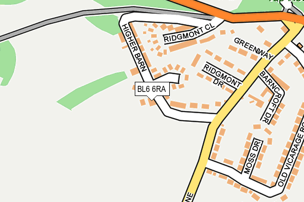 BL6 6RA map - OS OpenMap – Local (Ordnance Survey)