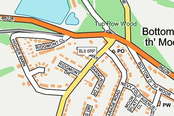BL6 6RP map - OS OpenMap – Local (Ordnance Survey)
