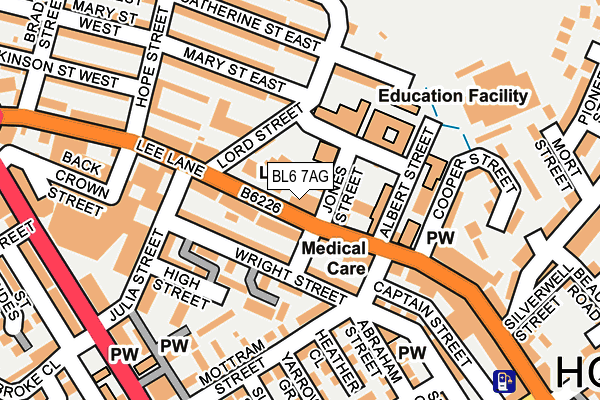 BL6 7AG map - OS OpenMap – Local (Ordnance Survey)