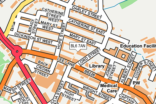 BL6 7AN map - OS OpenMap – Local (Ordnance Survey)