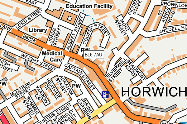 BL6 7AU map - OS OpenMap – Local (Ordnance Survey)