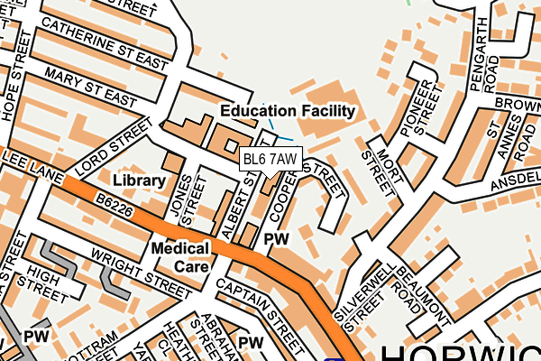 BL6 7AW map - OS OpenMap – Local (Ordnance Survey)