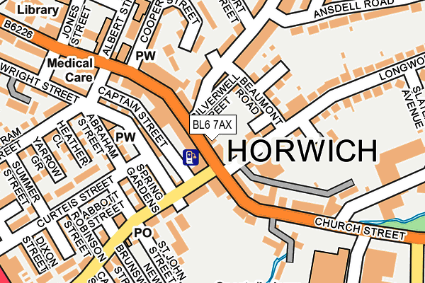 BL6 7AX map - OS OpenMap – Local (Ordnance Survey)