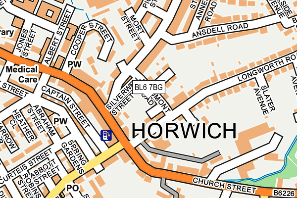 BL6 7BG map - OS OpenMap – Local (Ordnance Survey)