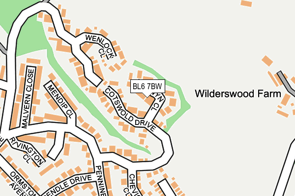 BL6 7BW map - OS OpenMap – Local (Ordnance Survey)