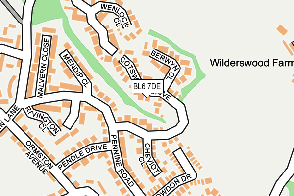 BL6 7DE map - OS OpenMap – Local (Ordnance Survey)