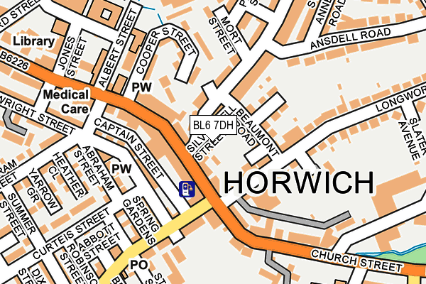 BL6 7DH map - OS OpenMap – Local (Ordnance Survey)