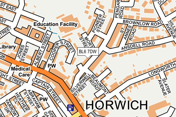 BL6 7DW map - OS OpenMap – Local (Ordnance Survey)