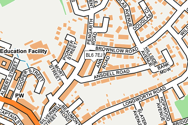 BL6 7EJ map - OS OpenMap – Local (Ordnance Survey)