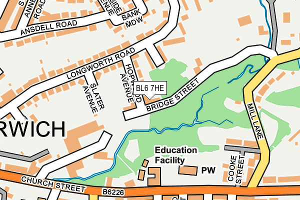 BL6 7HE map - OS OpenMap – Local (Ordnance Survey)