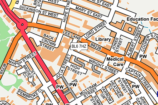 BL6 7HZ map - OS OpenMap – Local (Ordnance Survey)