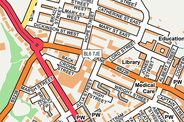 BL6 7JE map - OS OpenMap – Local (Ordnance Survey)