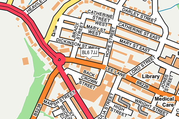 BL6 7JJ map - OS OpenMap – Local (Ordnance Survey)