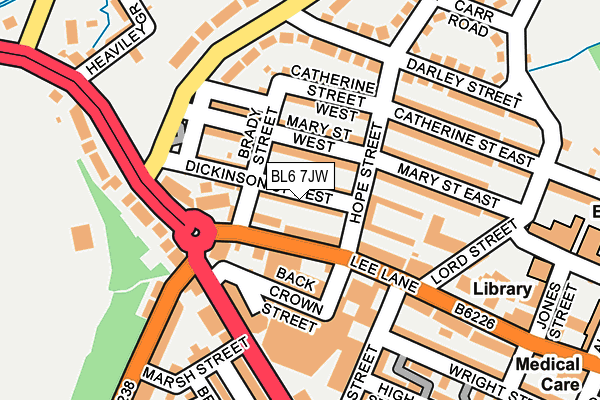 BL6 7JW map - OS OpenMap – Local (Ordnance Survey)