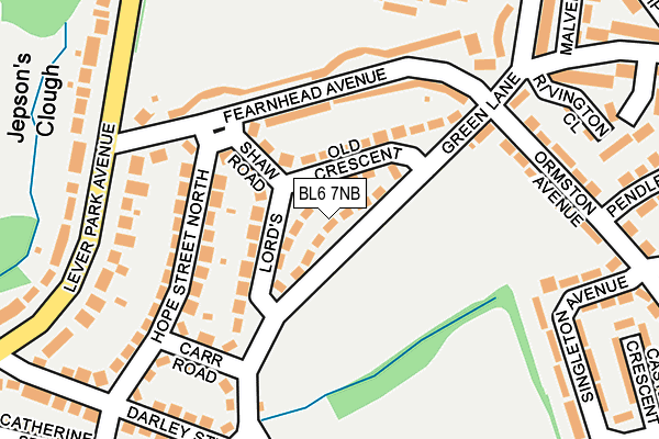 BL6 7NB map - OS OpenMap – Local (Ordnance Survey)