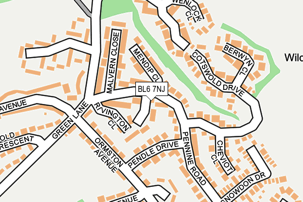 BL6 7NJ map - OS OpenMap – Local (Ordnance Survey)