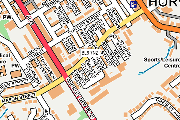 BL6 7NZ map - OS OpenMap – Local (Ordnance Survey)