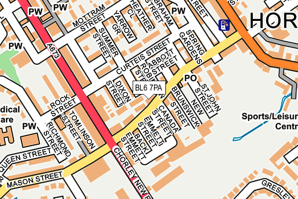BL6 7PA map - OS OpenMap – Local (Ordnance Survey)