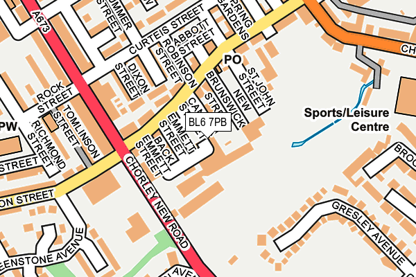 BL6 7PB map - OS OpenMap – Local (Ordnance Survey)