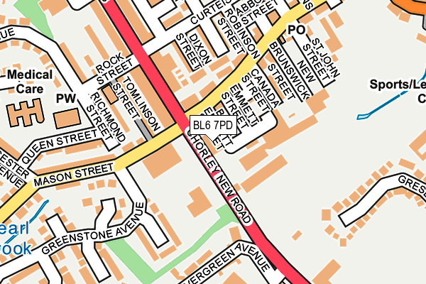 BL6 7PD map - OS OpenMap – Local (Ordnance Survey)