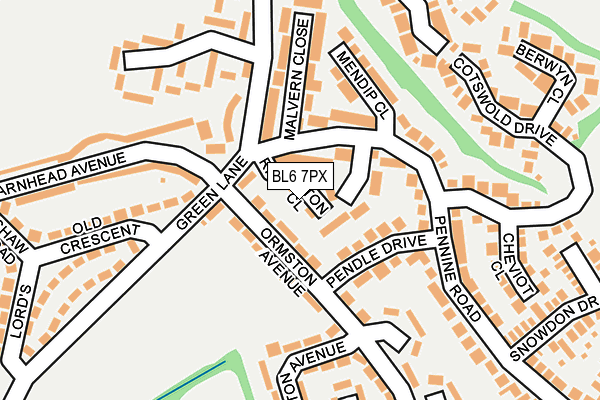 BL6 7PX map - OS OpenMap – Local (Ordnance Survey)