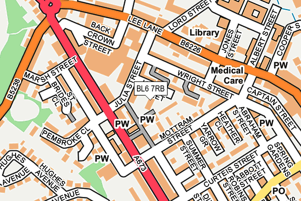 BL6 7RB map - OS OpenMap – Local (Ordnance Survey)