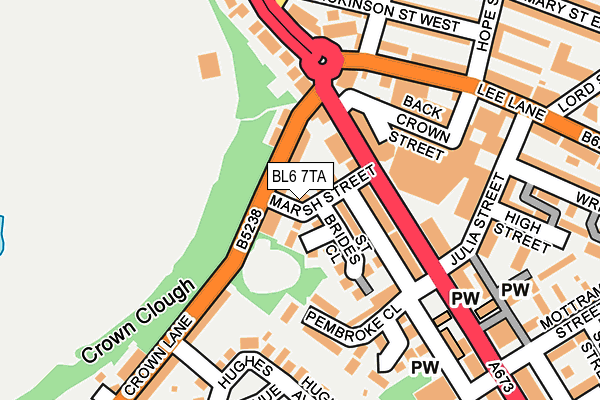 BL6 7TA map - OS OpenMap – Local (Ordnance Survey)