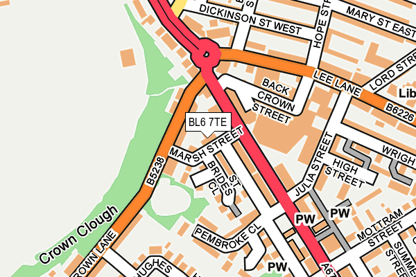 BL6 7TE map - OS OpenMap – Local (Ordnance Survey)