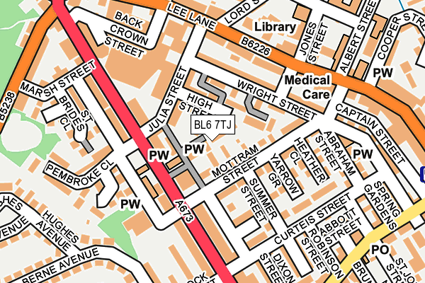 BL6 7TJ map - OS OpenMap – Local (Ordnance Survey)