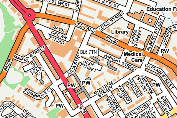 BL6 7TN map - OS OpenMap – Local (Ordnance Survey)