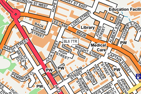 BL6 7TR map - OS OpenMap – Local (Ordnance Survey)