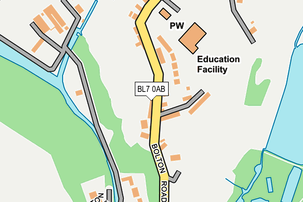 BL7 0AB map - OS OpenMap – Local (Ordnance Survey)