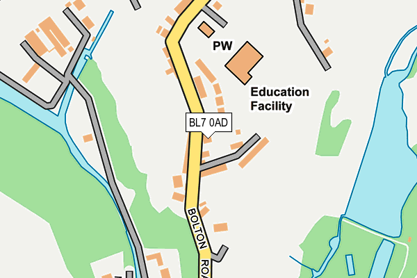 BL7 0AD map - OS OpenMap – Local (Ordnance Survey)