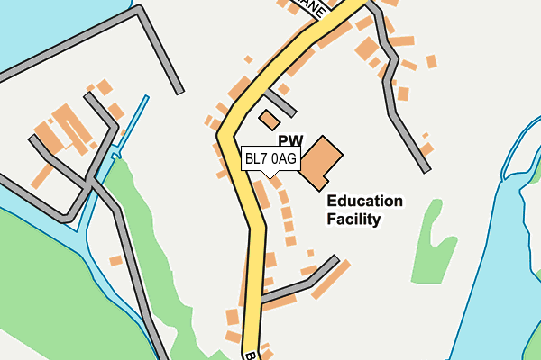 BL7 0AG map - OS OpenMap – Local (Ordnance Survey)