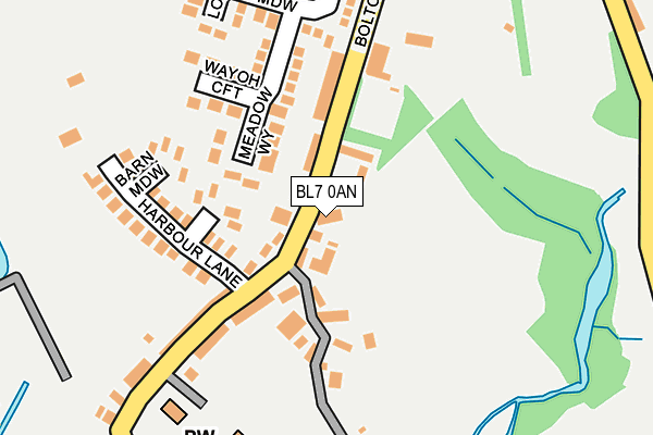 BL7 0AN map - OS OpenMap – Local (Ordnance Survey)