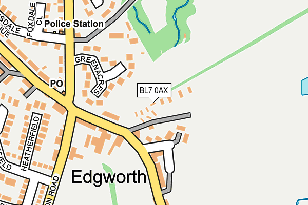 BL7 0AX map - OS OpenMap – Local (Ordnance Survey)