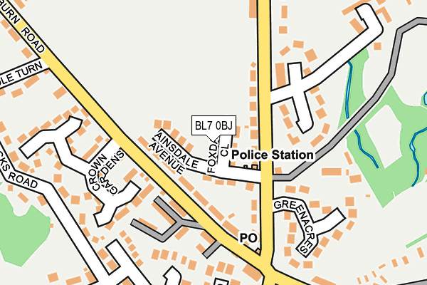 BL7 0BJ map - OS OpenMap – Local (Ordnance Survey)