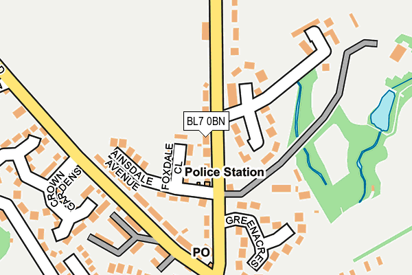 BL7 0BN map - OS OpenMap – Local (Ordnance Survey)