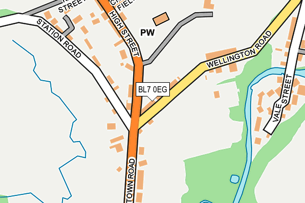 BL7 0EG map - OS OpenMap – Local (Ordnance Survey)