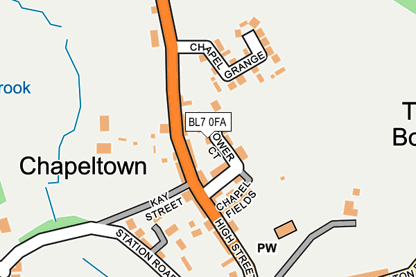 BL7 0FA map - OS OpenMap – Local (Ordnance Survey)